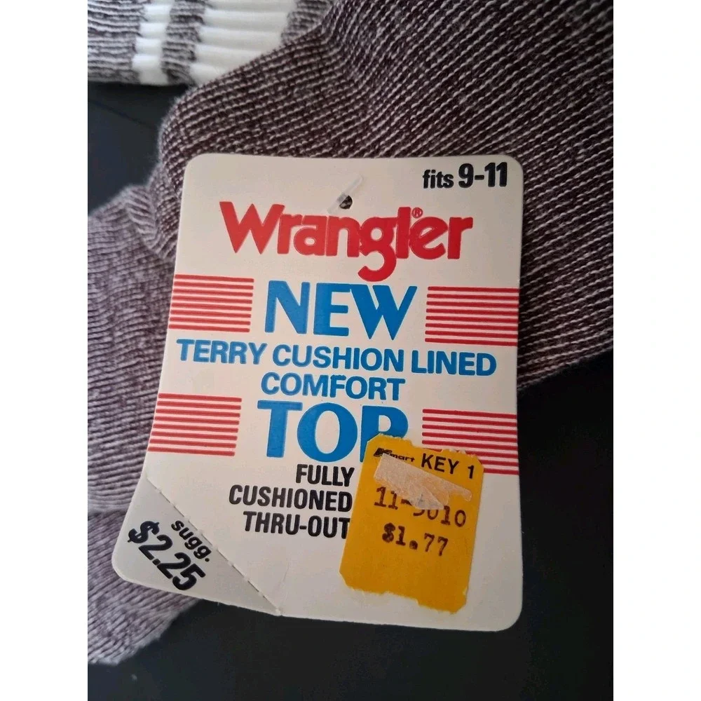 Vintage Wrangler Terry Tube Socks Women's‎ Dark Plum White 1980's NOS USA